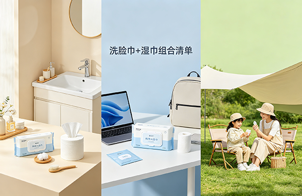 居家出行刚需 洗脸巾湿巾组合 承包全年精致清洁